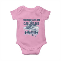 Funny Nihilist Penguin Hiking Baby Onesie The Mountains Are Calling Me