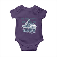 Funny Nihilist Penguin Hiking Baby Onesie The Mountains Are Calling Me