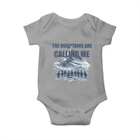 Funny Nihilist Penguin Hiking Baby Onesie The Mountains Are Calling Me