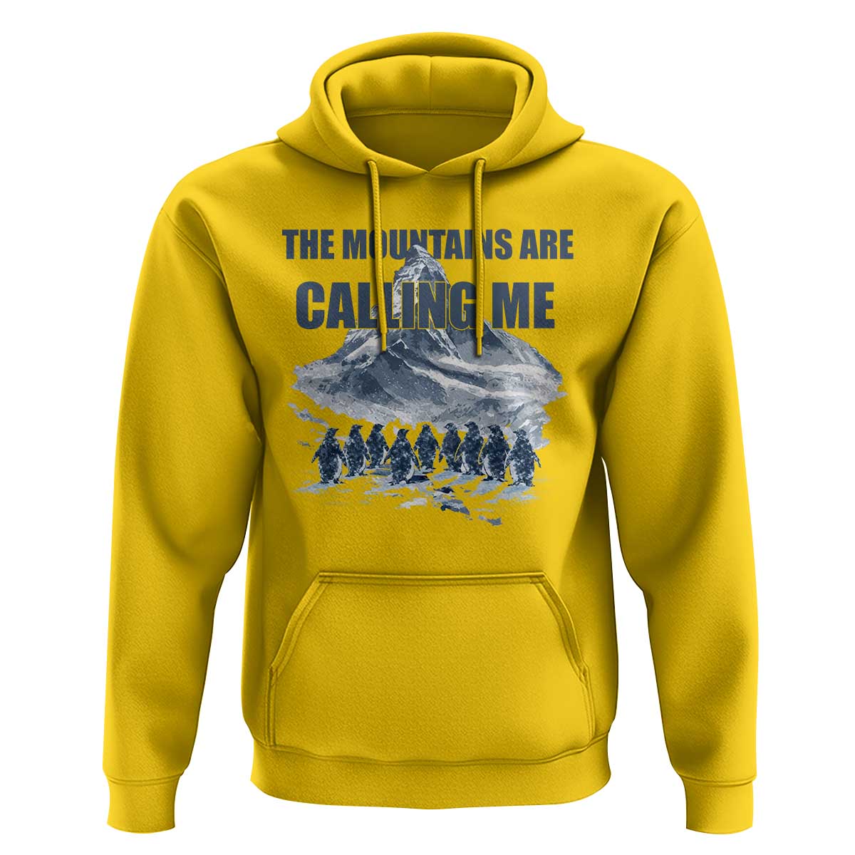 Funny Nihilist Penguin Hiking Hoodie The Mountains Are Calling Me