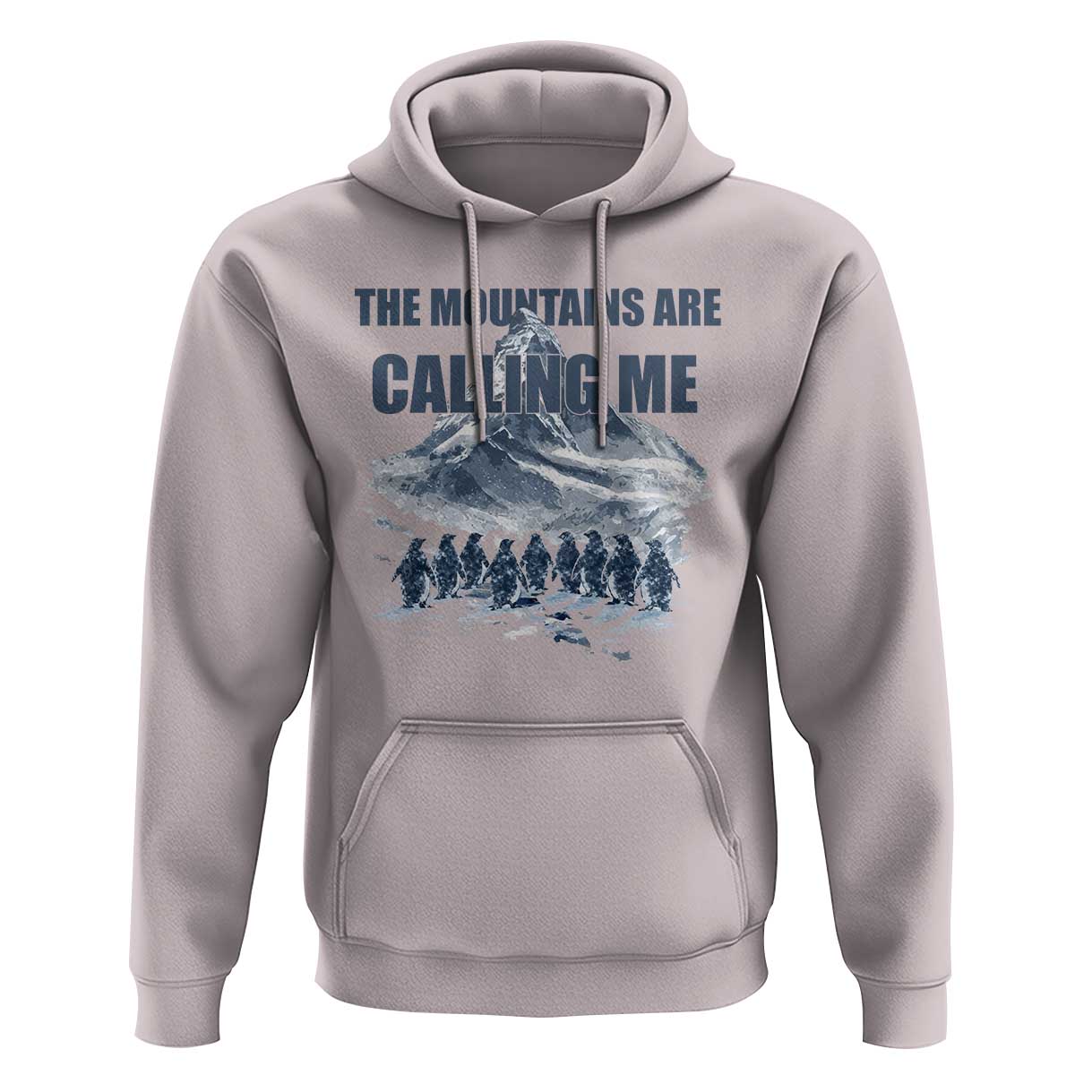 Funny Nihilist Penguin Hiking Hoodie The Mountains Are Calling Me