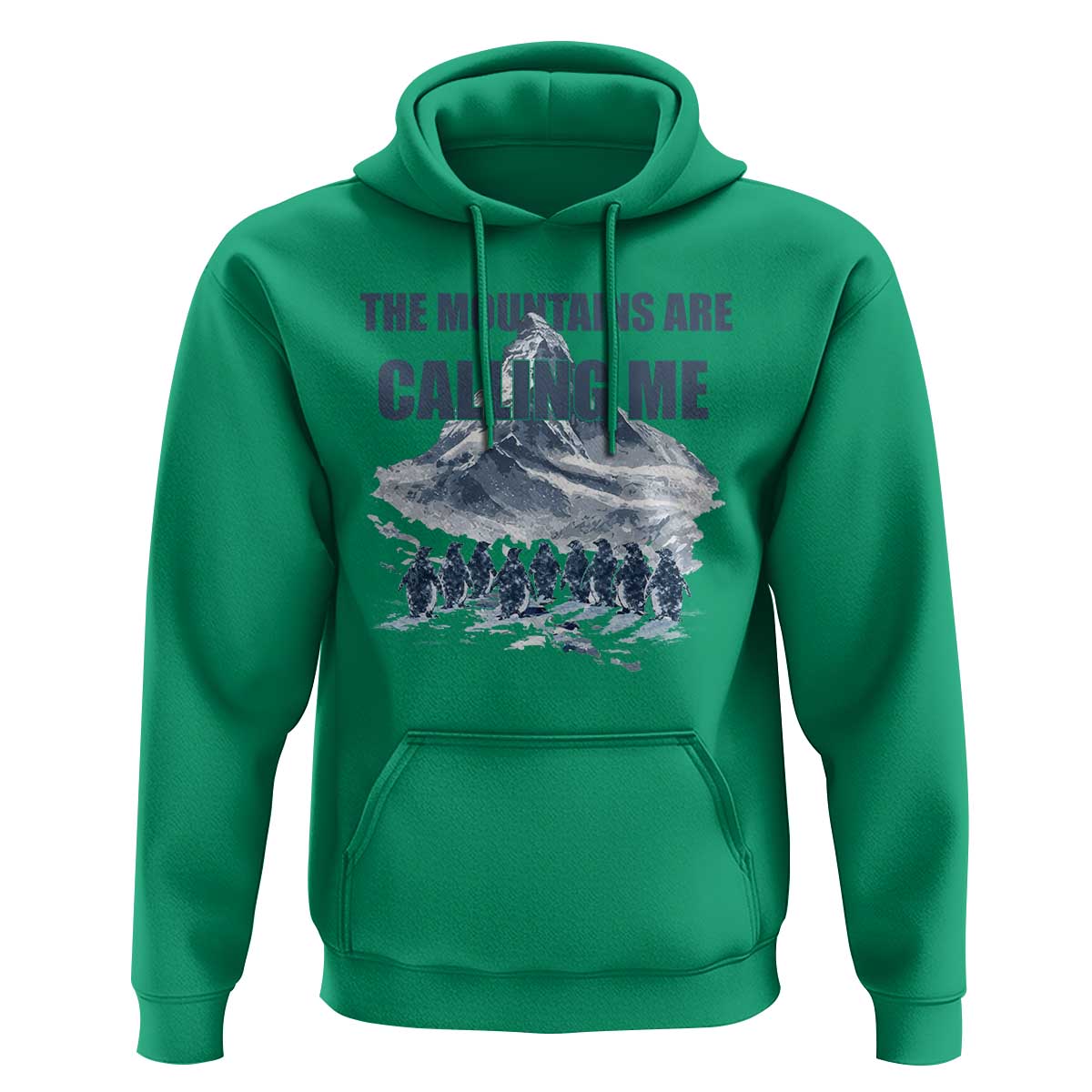 Funny Nihilist Penguin Hiking Hoodie The Mountains Are Calling Me
