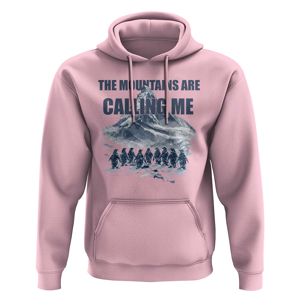 Funny Nihilist Penguin Hiking Hoodie The Mountains Are Calling Me