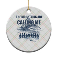 Funny Nihilist Penguin Hiking Ceramic Ornament The Mountains Are Calling Me