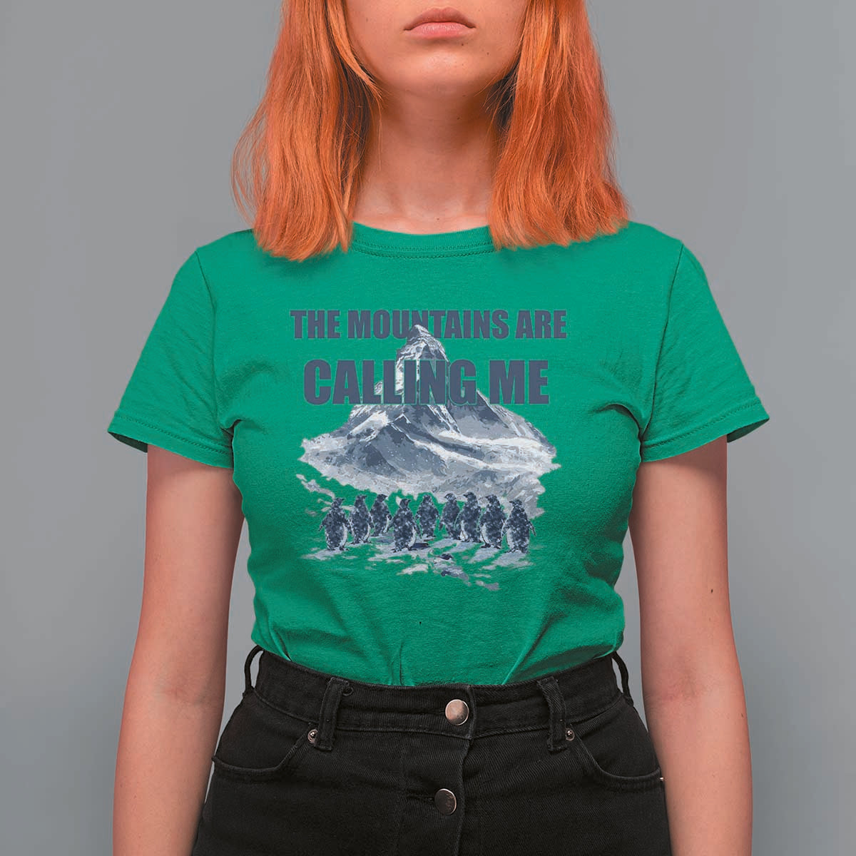 Funny Nihilist Penguin Hiking T Shirt For Women The Mountains Are Calling Me