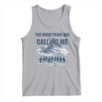Funny Nihilist Penguin Hiking Tank Top The Mountains Are Calling Me