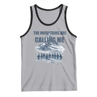 Funny Nihilist Penguin Hiking Tank Top The Mountains Are Calling Me