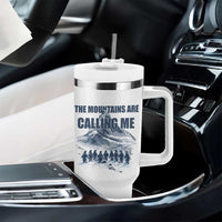 Funny Nihilist Penguin Hiking Tumbler With Handle The Mountains Are Calling Me