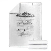 Funny Nihilist Penguin Hiking Throw Blanket No Plan Just Forward
