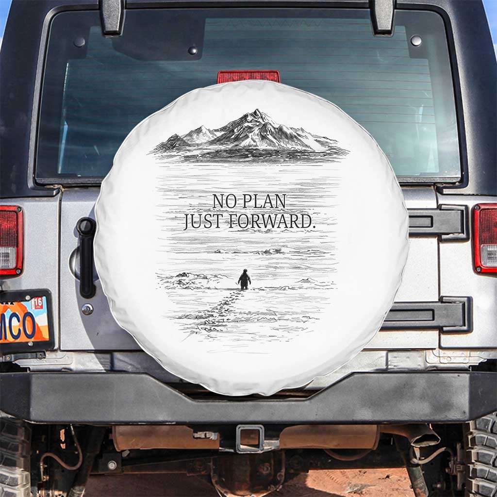 Funny Nihilist Penguin Hiking Spare Tire Cover No Plan Just Forward