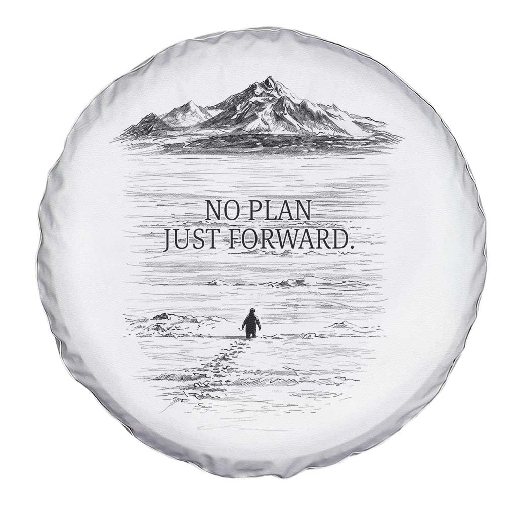 Funny Nihilist Penguin Hiking Spare Tire Cover No Plan Just Forward
