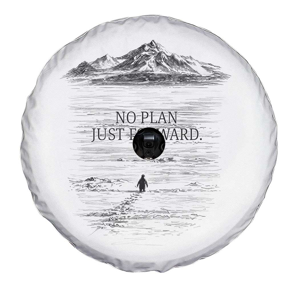 Funny Nihilist Penguin Hiking Spare Tire Cover No Plan Just Forward