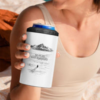 Funny Nihilist Penguin Hiking 4 in 1 Can Cooler Tumbler No Plan Just Forward
