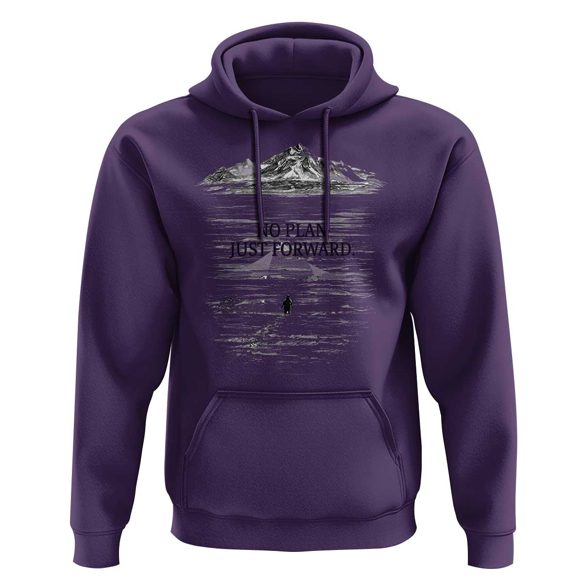 Funny Nihilist Penguin Hiking Hoodie No Plan Just Forward