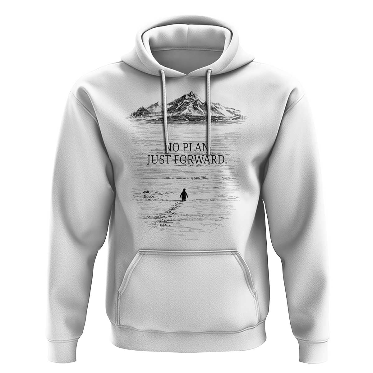 Funny Nihilist Penguin Hiking Hoodie No Plan Just Forward