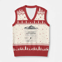 Funny Nihilist Penguin Hiking V-Neck Knit Sweater Vest No Plan Just Forward