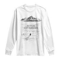 Funny Nihilist Penguin Hiking Long Sleeve Shirt No Plan Just Forward