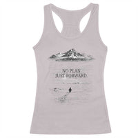 Funny Nihilist Penguin Hiking Racerback Tank Top No Plan Just Forward
