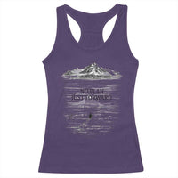Funny Nihilist Penguin Hiking Racerback Tank Top No Plan Just Forward