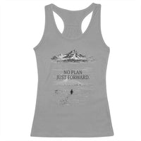 Funny Nihilist Penguin Hiking Racerback Tank Top No Plan Just Forward