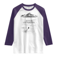 Funny Nihilist Penguin Hiking Raglan Shirt No Plan Just Forward