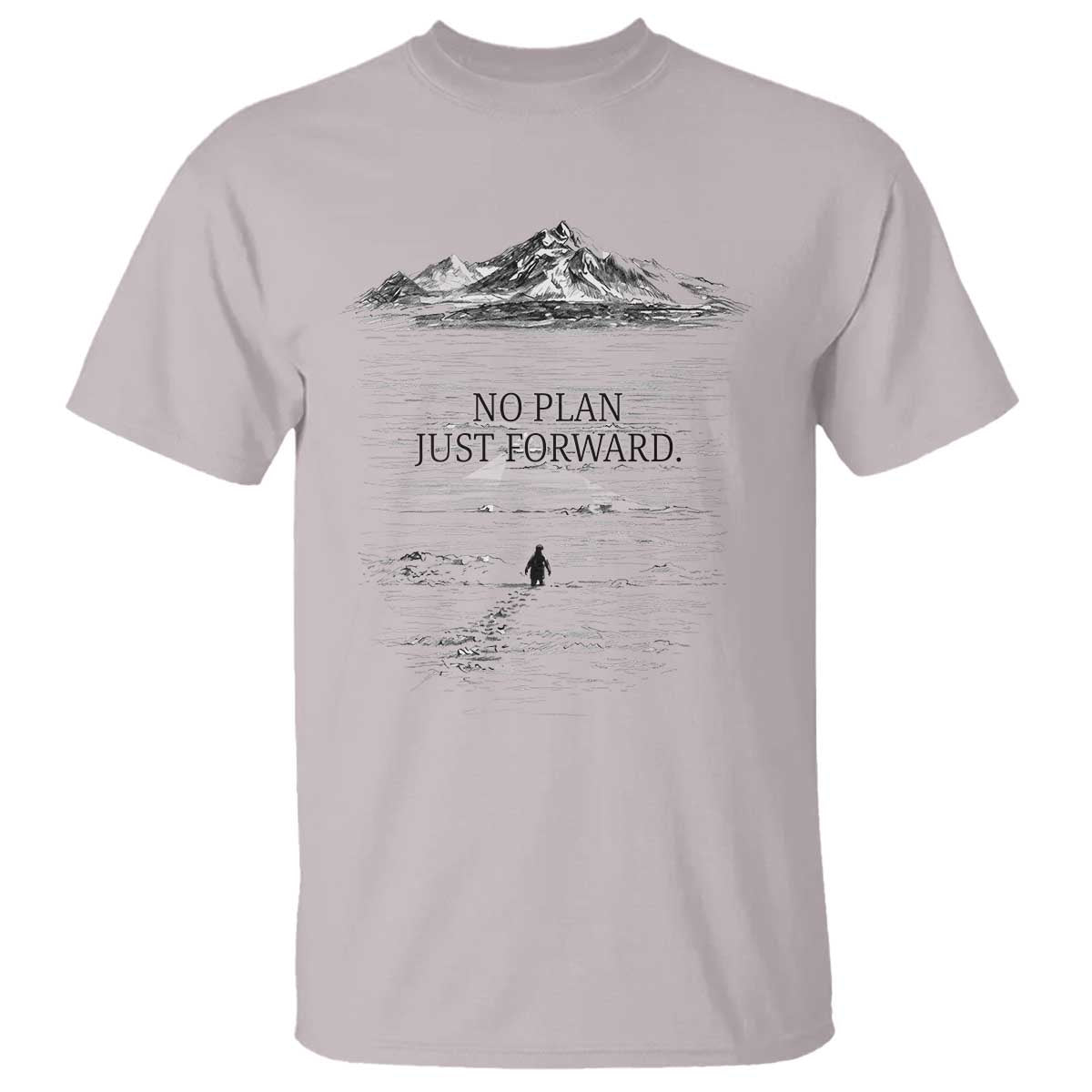 Funny Nihilist Penguin Hiking T Shirt No Plan Just Forward