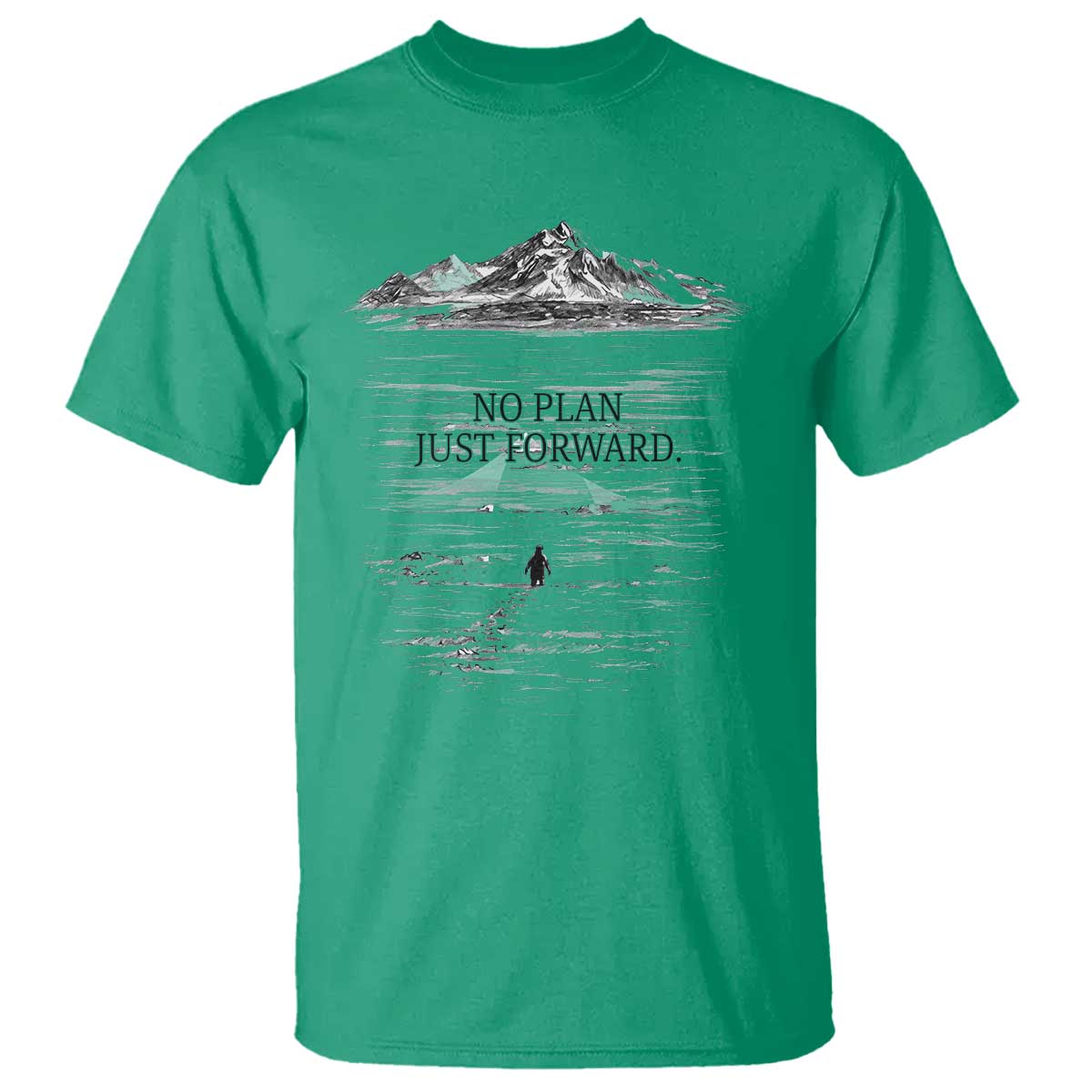 Funny Nihilist Penguin Hiking T Shirt No Plan Just Forward