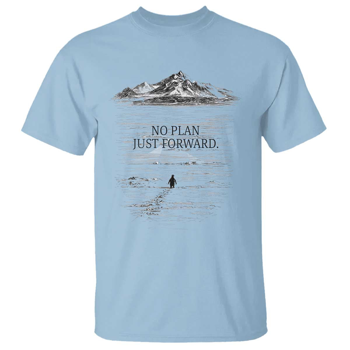 Funny Nihilist Penguin Hiking T Shirt No Plan Just Forward