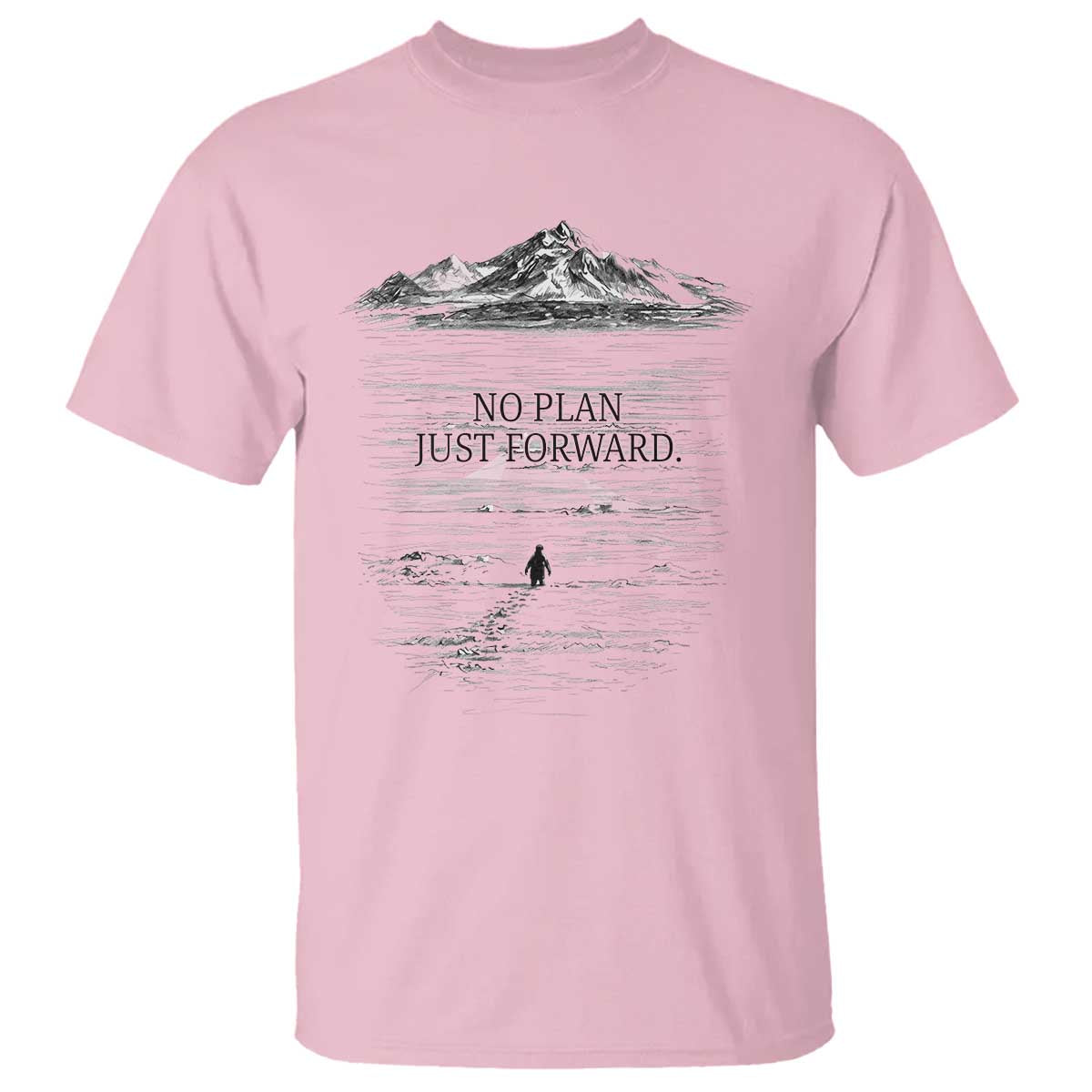 Funny Nihilist Penguin Hiking T Shirt No Plan Just Forward