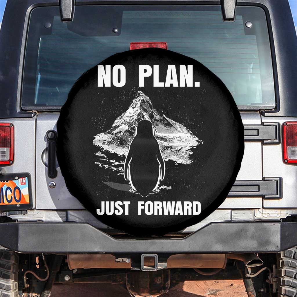 Nihilist Penguin Hiking Meme Spare Tire Cover No Plan Just Forward