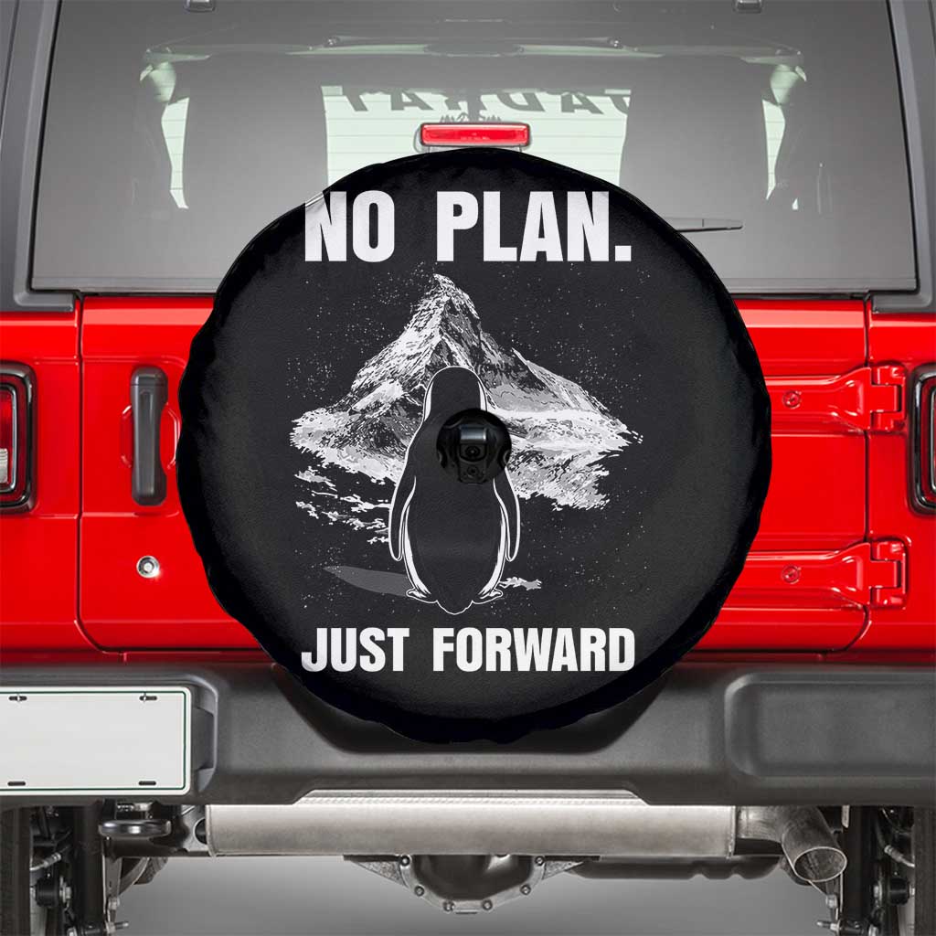 Nihilist Penguin Hiking Meme Spare Tire Cover No Plan Just Forward