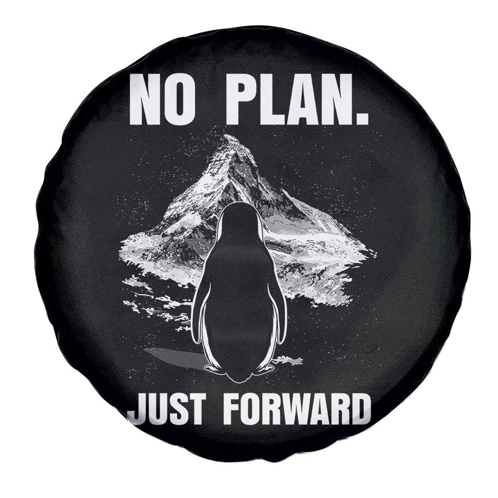 Nihilist Penguin Hiking Meme Spare Tire Cover No Plan Just Forward