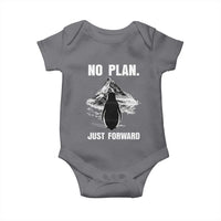 Nihilist Penguin Hiking Meme Baby Onesie No Plan Just Forward