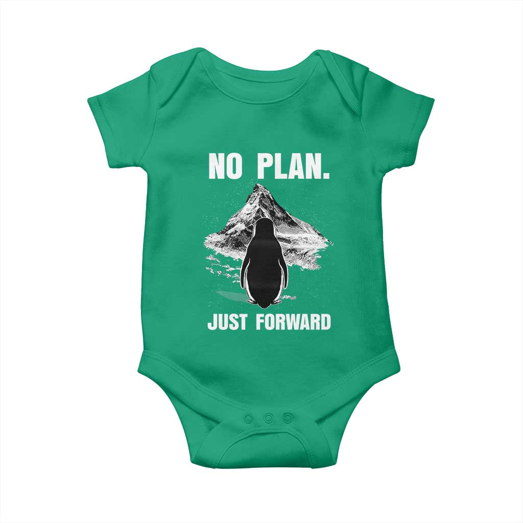 Nihilist Penguin Hiking Meme Baby Onesie No Plan Just Forward