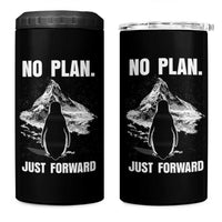 Nihilist Penguin Hiking Meme 4 in 1 Can Cooler Tumbler No Plan Just Forward