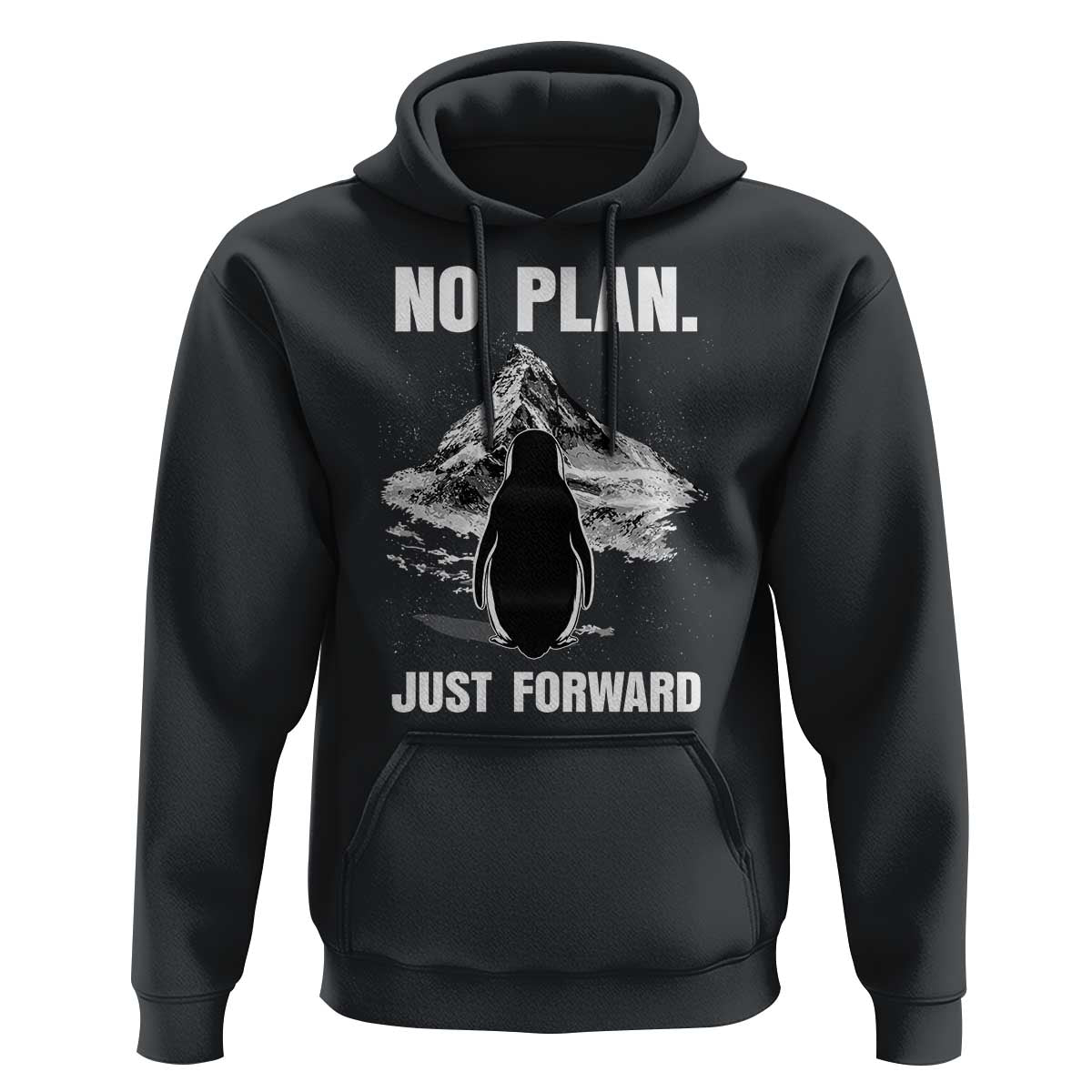 Nihilist Penguin Hiking Meme Hoodie No Plan Just Forward