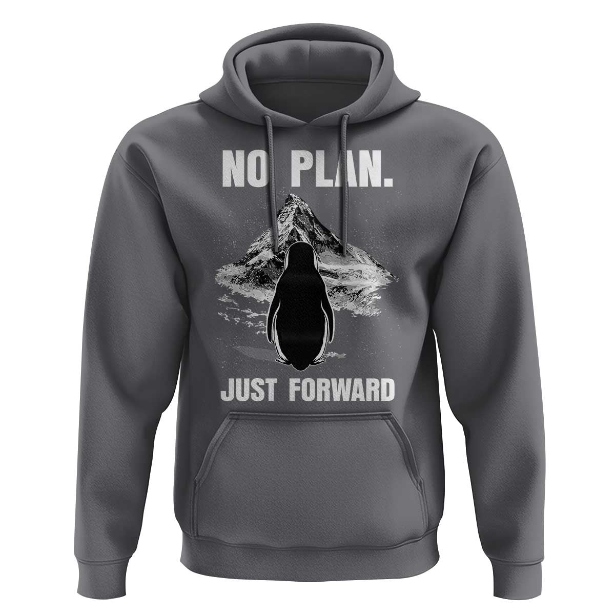 Nihilist Penguin Hiking Meme Hoodie No Plan Just Forward