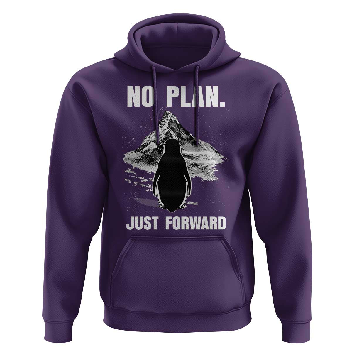 Nihilist Penguin Hiking Meme Hoodie No Plan Just Forward