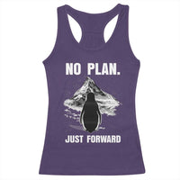 Nihilist Penguin Hiking Meme Racerback Tank Top No Plan Just Forward