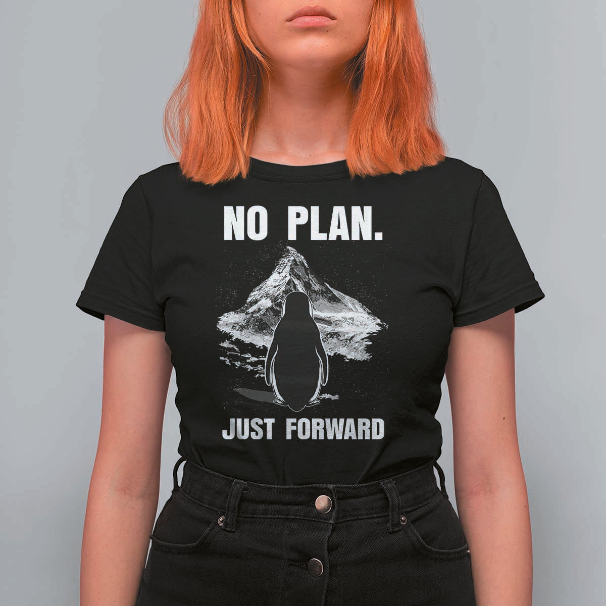 Nihilist Penguin Hiking Meme T Shirt For Women No Plan Just Forward