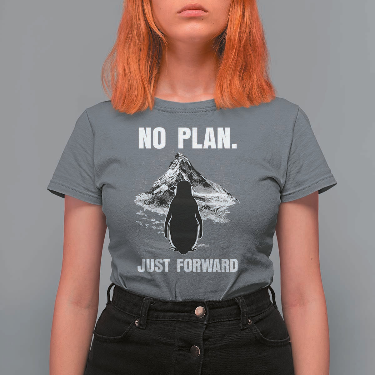 Nihilist Penguin Hiking Meme T Shirt For Women No Plan Just Forward