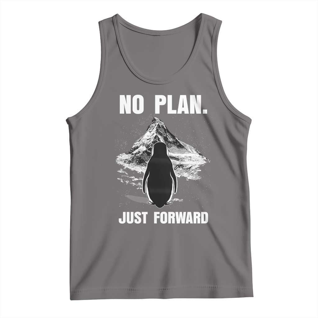 Nihilist Penguin Hiking Meme Tank Top No Plan Just Forward