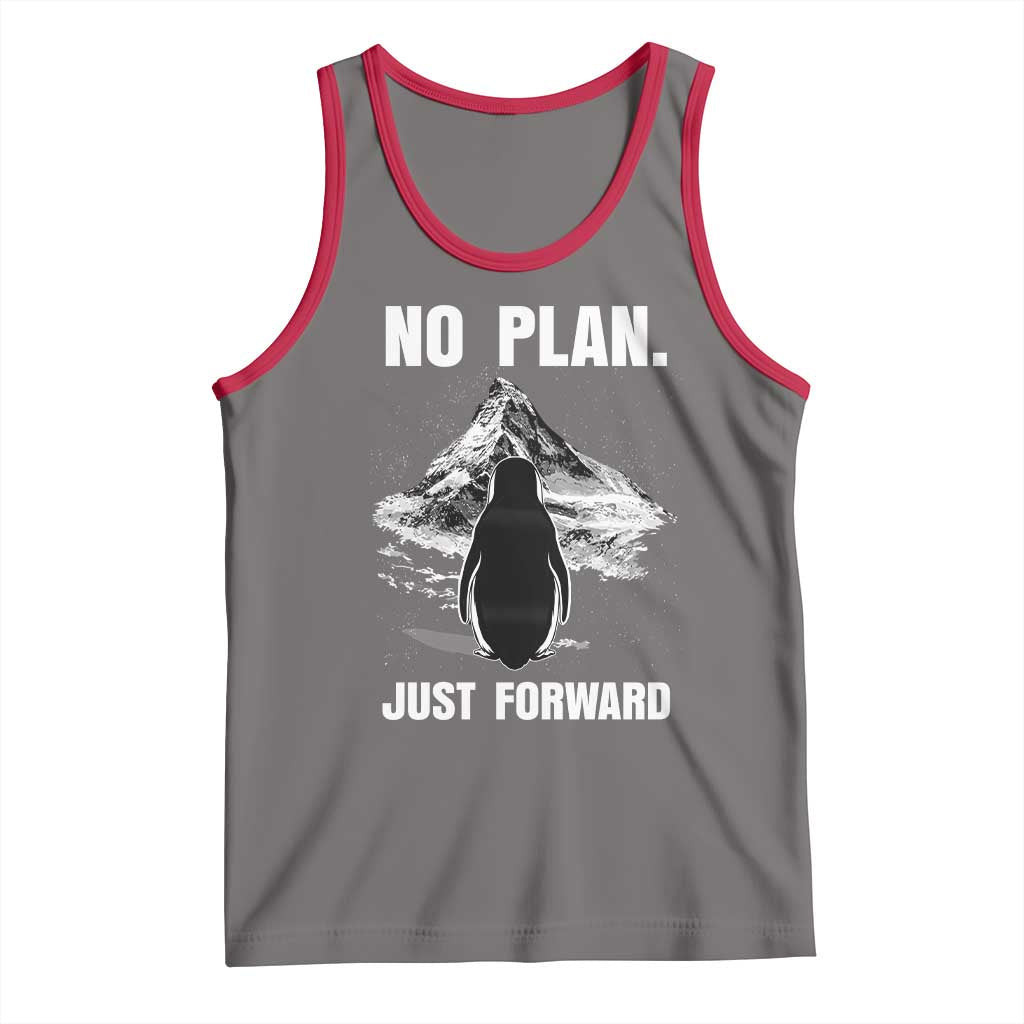 Nihilist Penguin Hiking Meme Tank Top No Plan Just Forward