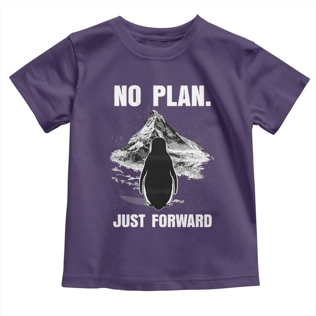 Nihilist Penguin Hiking Meme Toddler T Shirt No Plan Just Forward