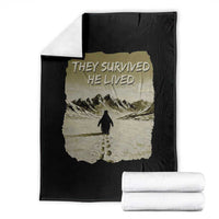 Nihilist Penguin Hiking Meme Throw Blanket They Survived He Lived