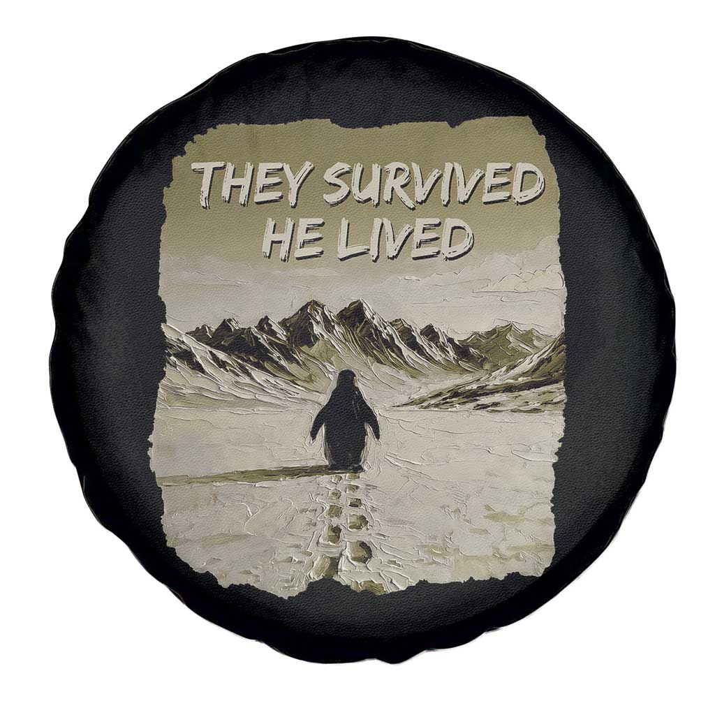 Nihilist Penguin Hiking Meme Spare Tire Cover They Survived He Lived