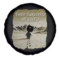 Nihilist Penguin Hiking Meme Spare Tire Cover They Survived He Lived