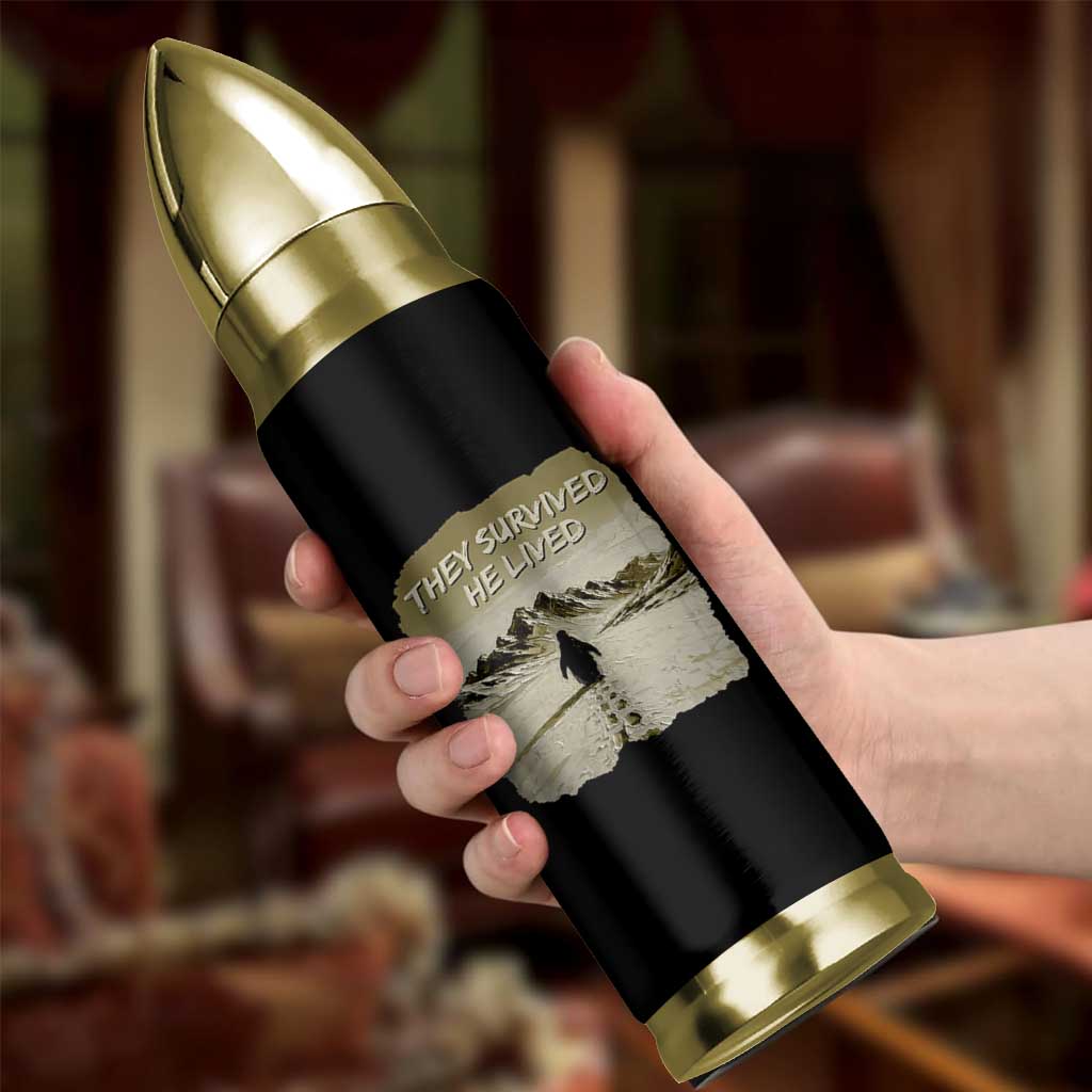 Nihilist Penguin Hiking Meme Bullet Tumbler They Survived He Lived