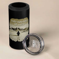 Nihilist Penguin Hiking Meme 4 in 1 Can Cooler Tumbler They Survived He Lived
