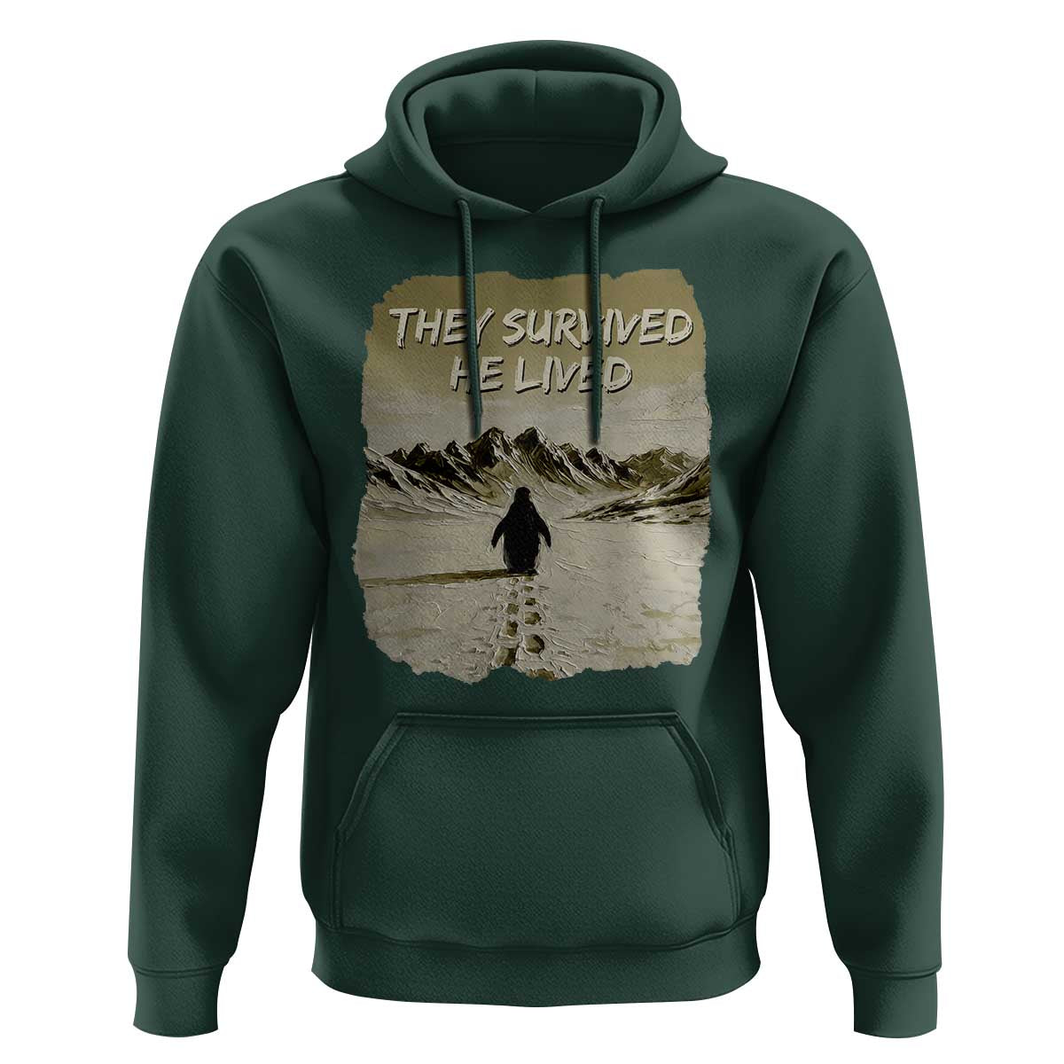 Nihilist Penguin Hiking Meme Hoodie They Survived He Lived